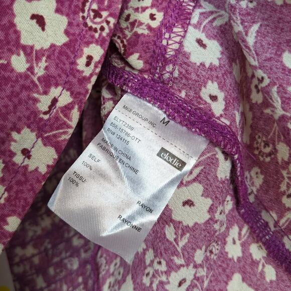 NWT Elodie Berry Comb Cropped Tie Front Blouse Size M - Picture 7 of 8